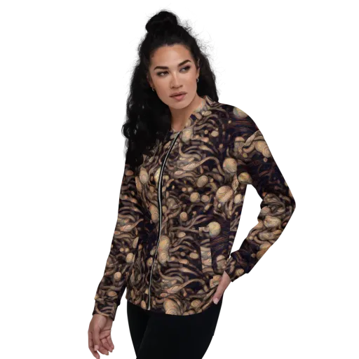 Midnight Tree Rings on a Bomber Jacket