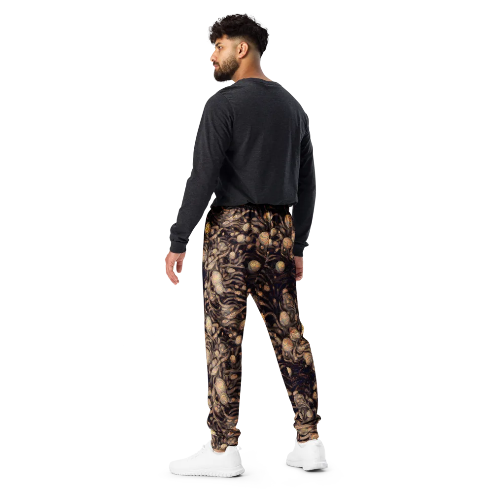 Midnight Tree Rings on Men's Joggers — Back