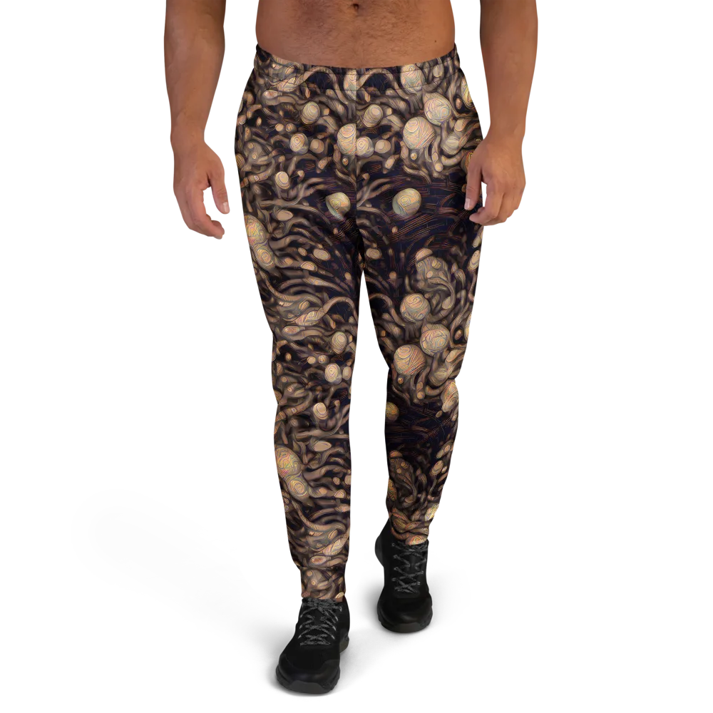 Midnight Tree Rings on Men's Joggers — Front