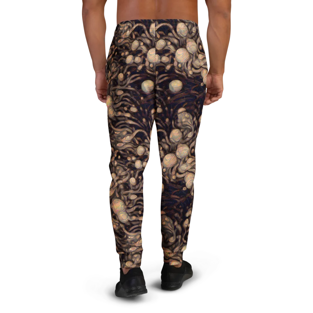 Midnight Tree Rings on Men's Joggers — Back