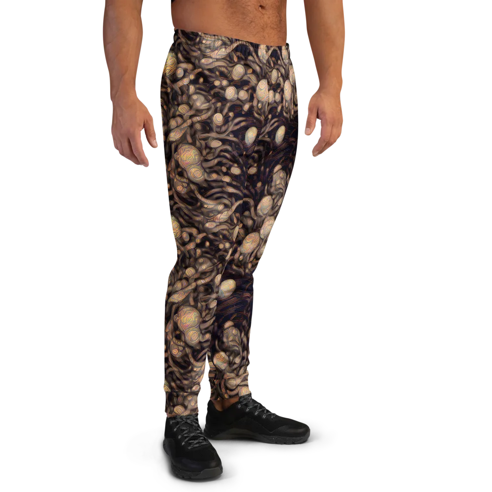 Midnight Tree Rings on Men's Joggers — Right