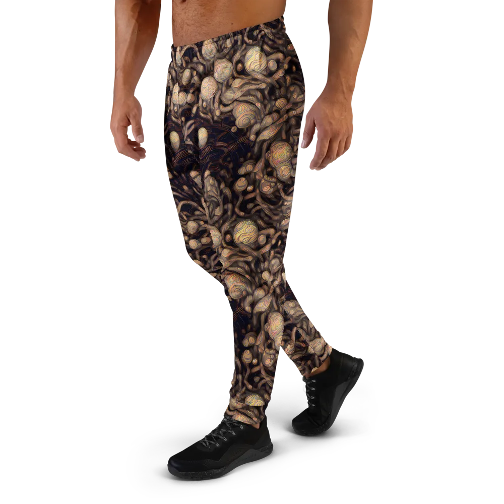Midnight Tree Rings on Men's Joggers — Left