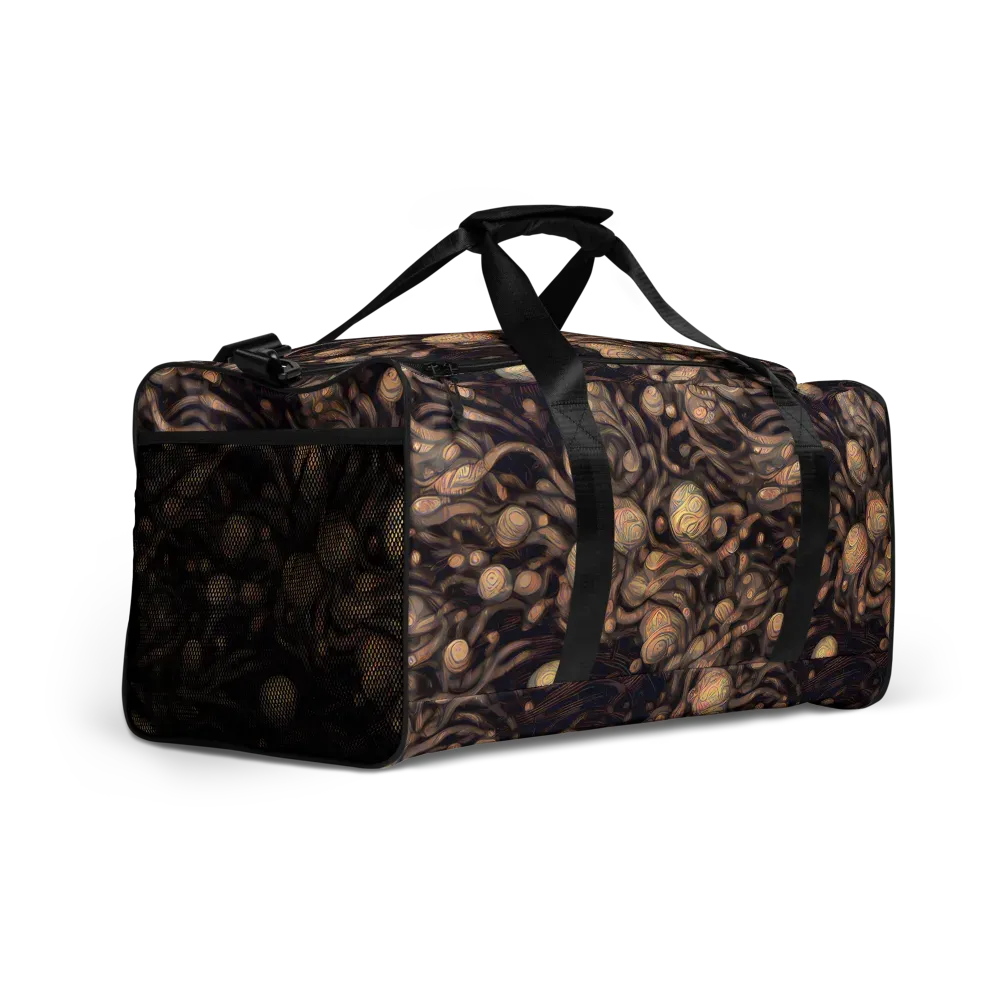 Midnight Tree Rings on Duffle Bag — Right Front