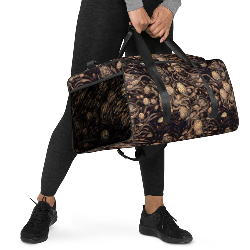 Midnight Tree Rings on Duffle Bag — Right Front