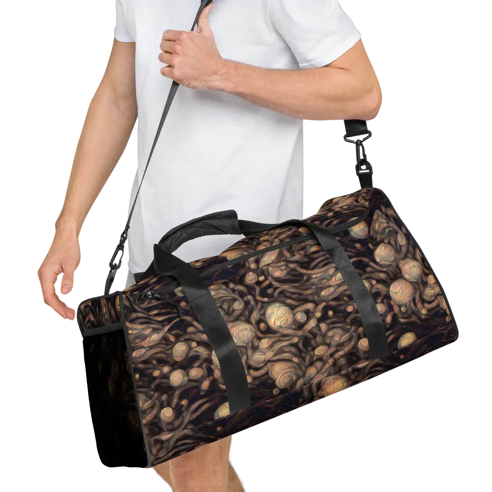 Midnight Tree Rings on Duffle Bag — Right Front