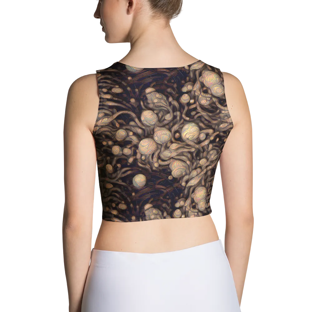 Midnight Tree Rings on Crop Top — Back