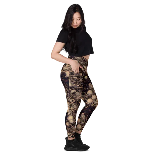 Midnight Tree Rings on a Leggings with Pockets