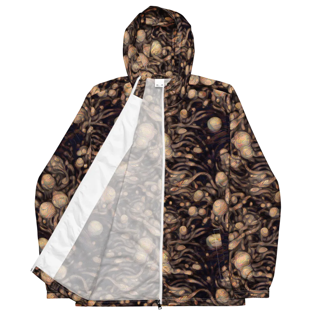 Midnight Tree Rings on Men's Windbreaker — Front