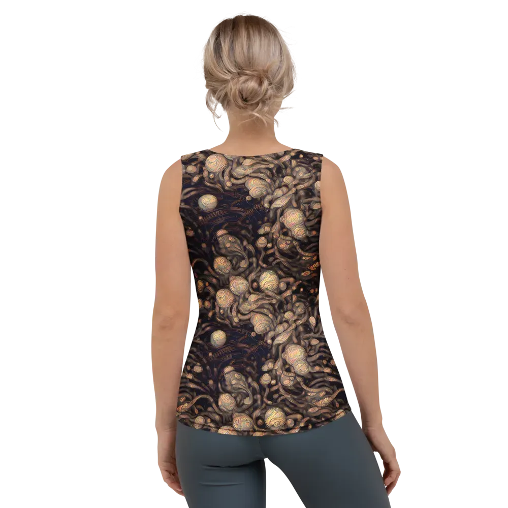 Midnight Tree Rings on Women's Tank Top — Back