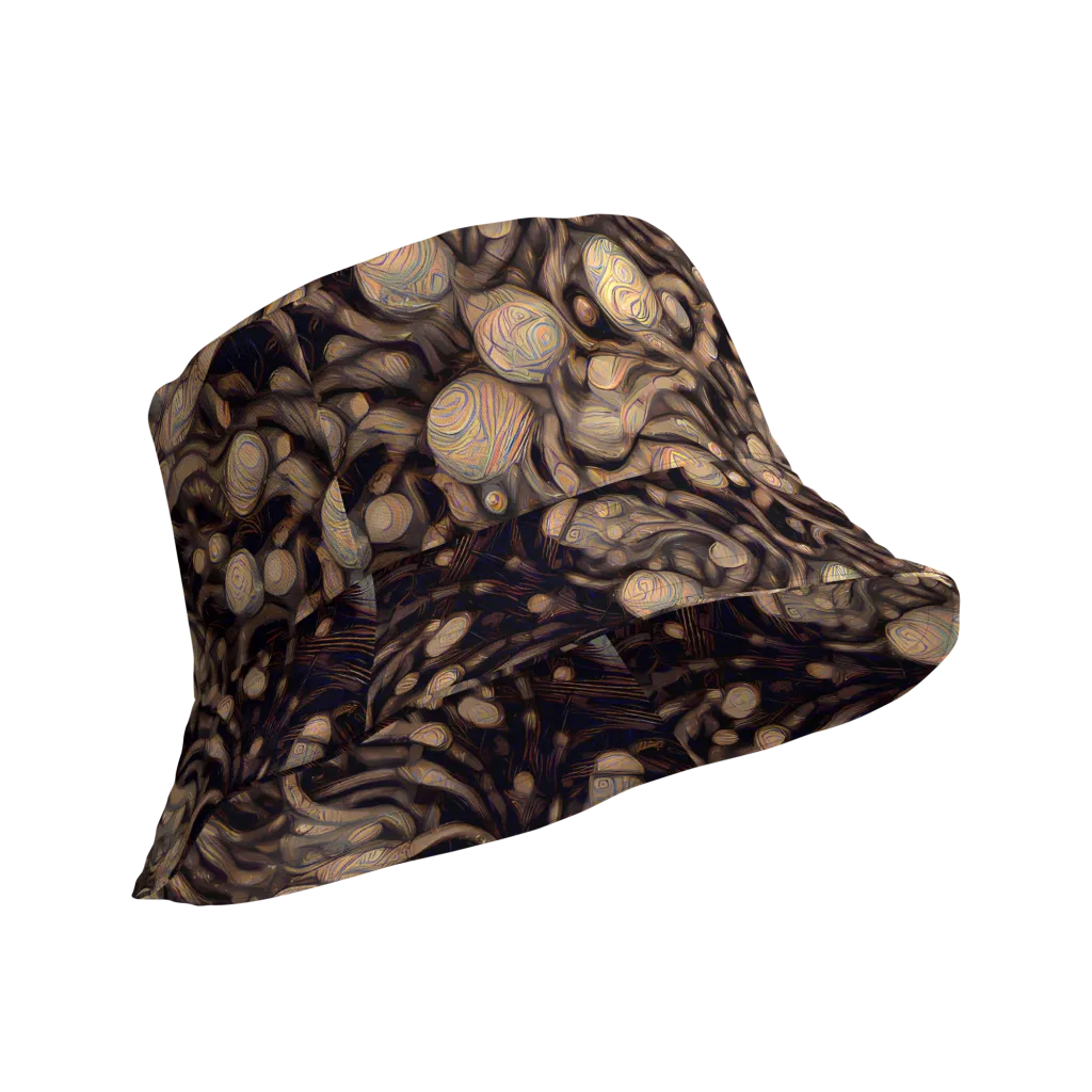 Midnight Tree Rings on Reversible Bucket Hat — Product details Outside