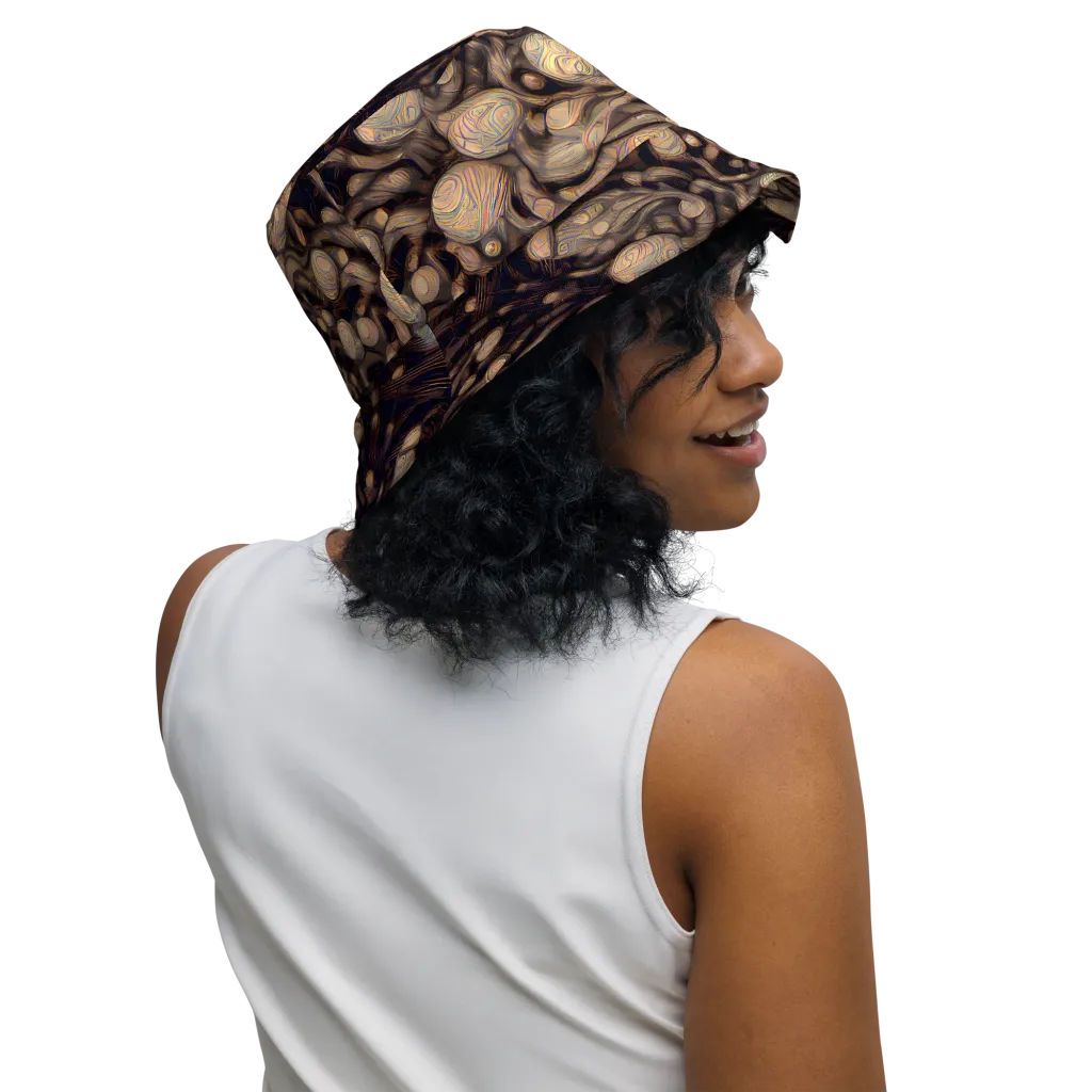 Midnight Tree Rings on Reversible Bucket Hat — Right Outside