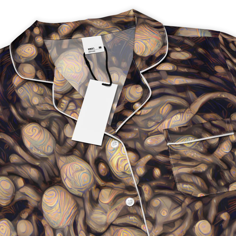 Midnight Tree Rings on Women's Short Sleeve Pajama Top — Product details