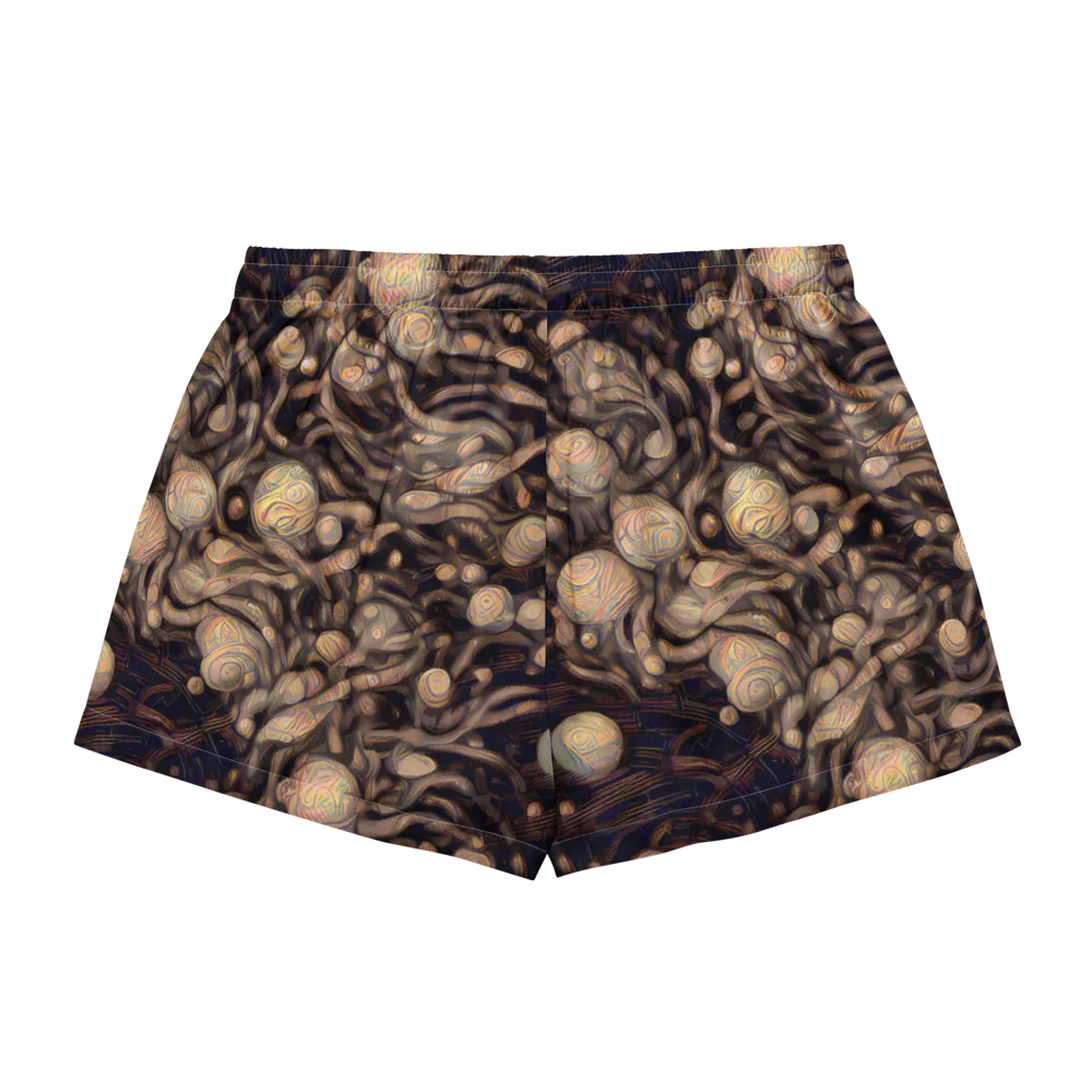 Midnight Tree Rings on Women's Pajama Shorts — Back