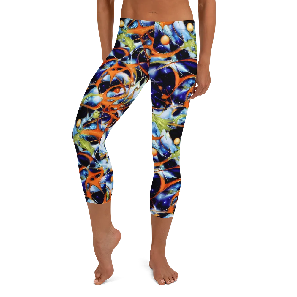Astral Citrus on Capri Leggings — Front