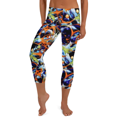 Astral Citrus on a Capri Leggings