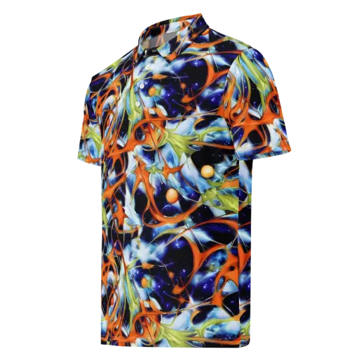 Astral Citrus on a Men's Slim Fit Polo Shirt