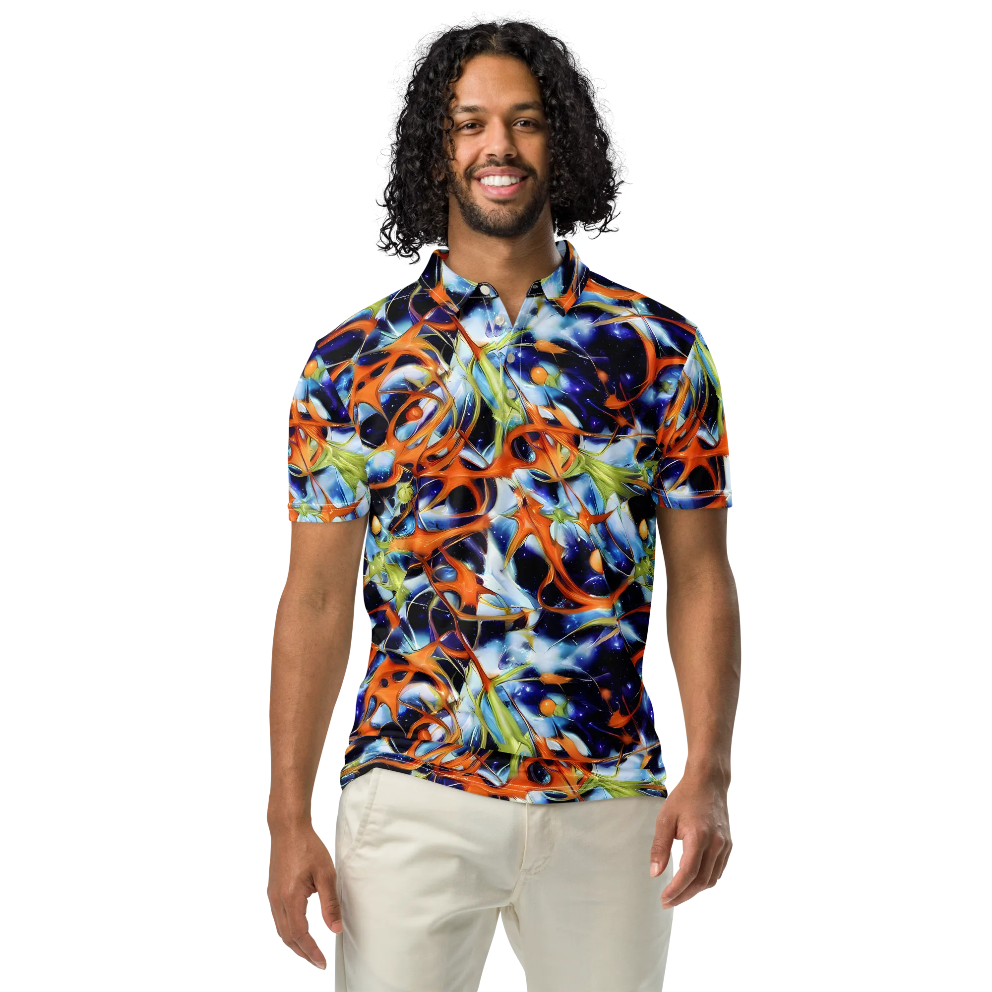 Astral Citrus on Men's Slim Fit Polo Shirt — Front