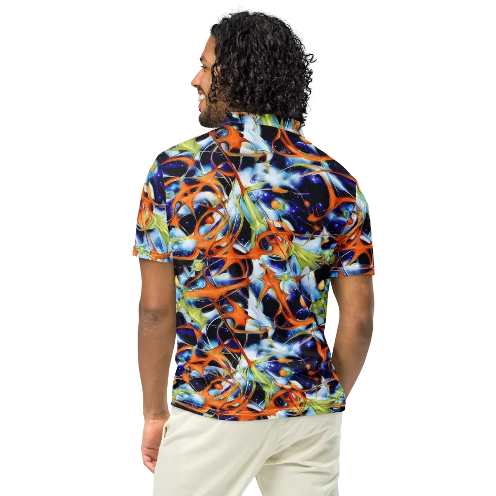 Astral Citrus on Men's Slim Fit Polo Shirt — Back