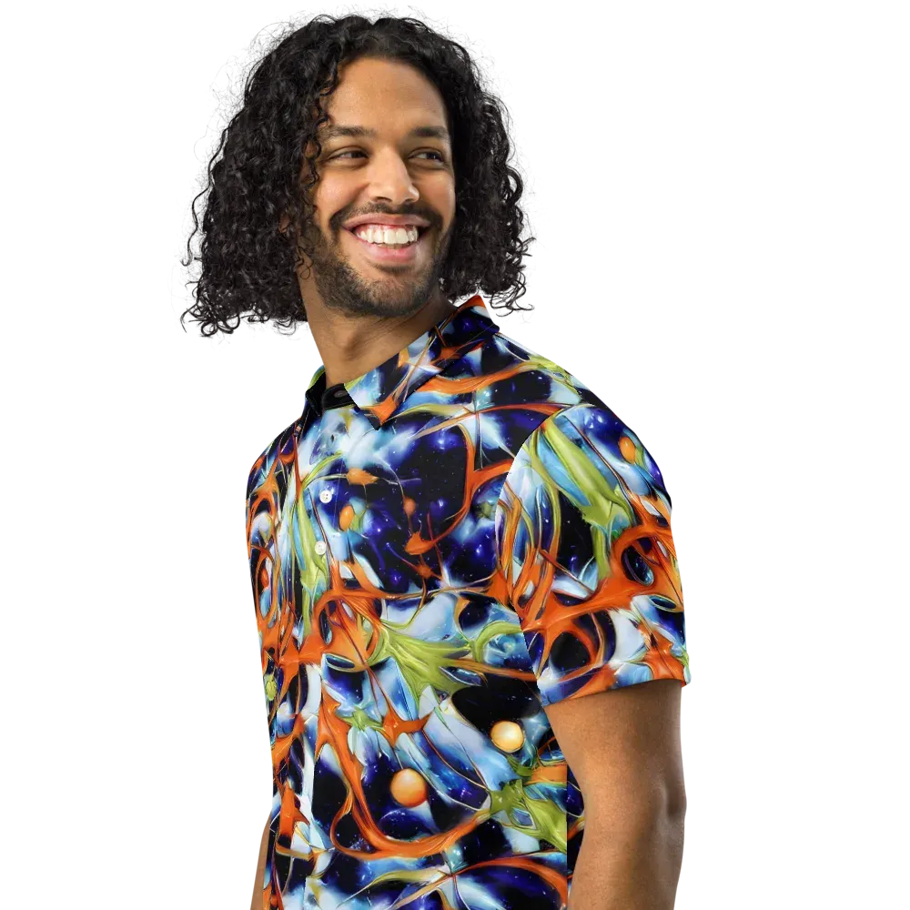 Astral Citrus on Men's Slim Fit Polo Shirt — Left Front