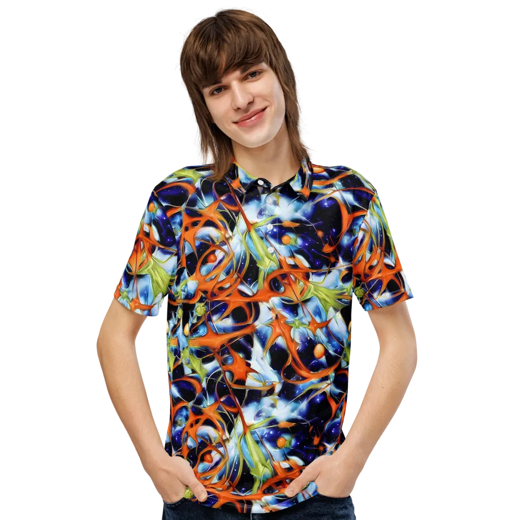 Astral Citrus on Men's Slim Fit Polo Shirt — Front