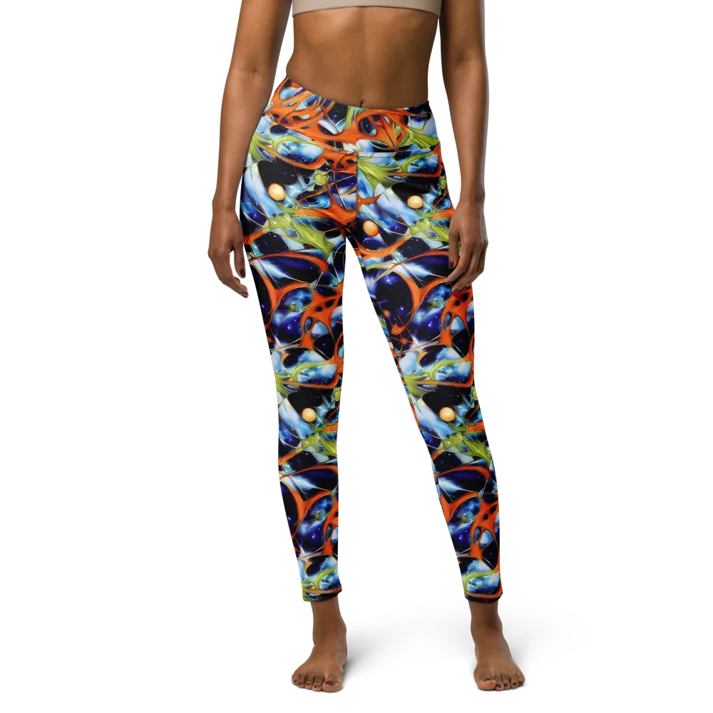 Astral Citrus on Yoga Leggings — Front