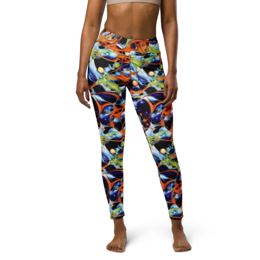 Astral Citrus on a Yoga Leggings