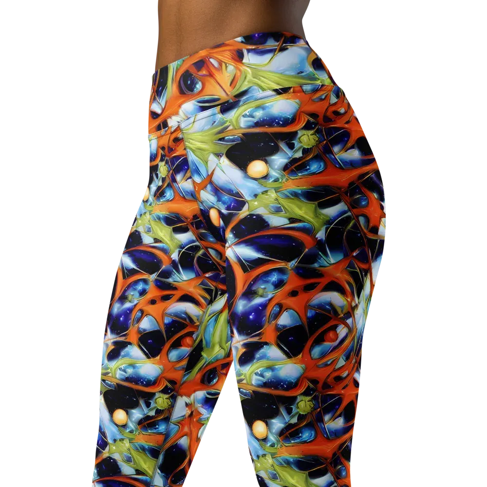 Astral Citrus on Yoga Leggings — Left Front