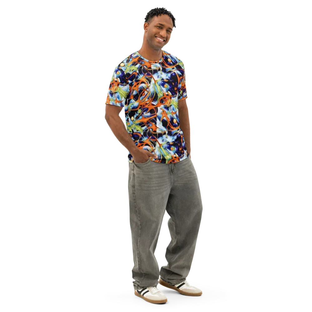 Astral Citrus on Men's Cotton Crew Neck T-Shirt — Right Front