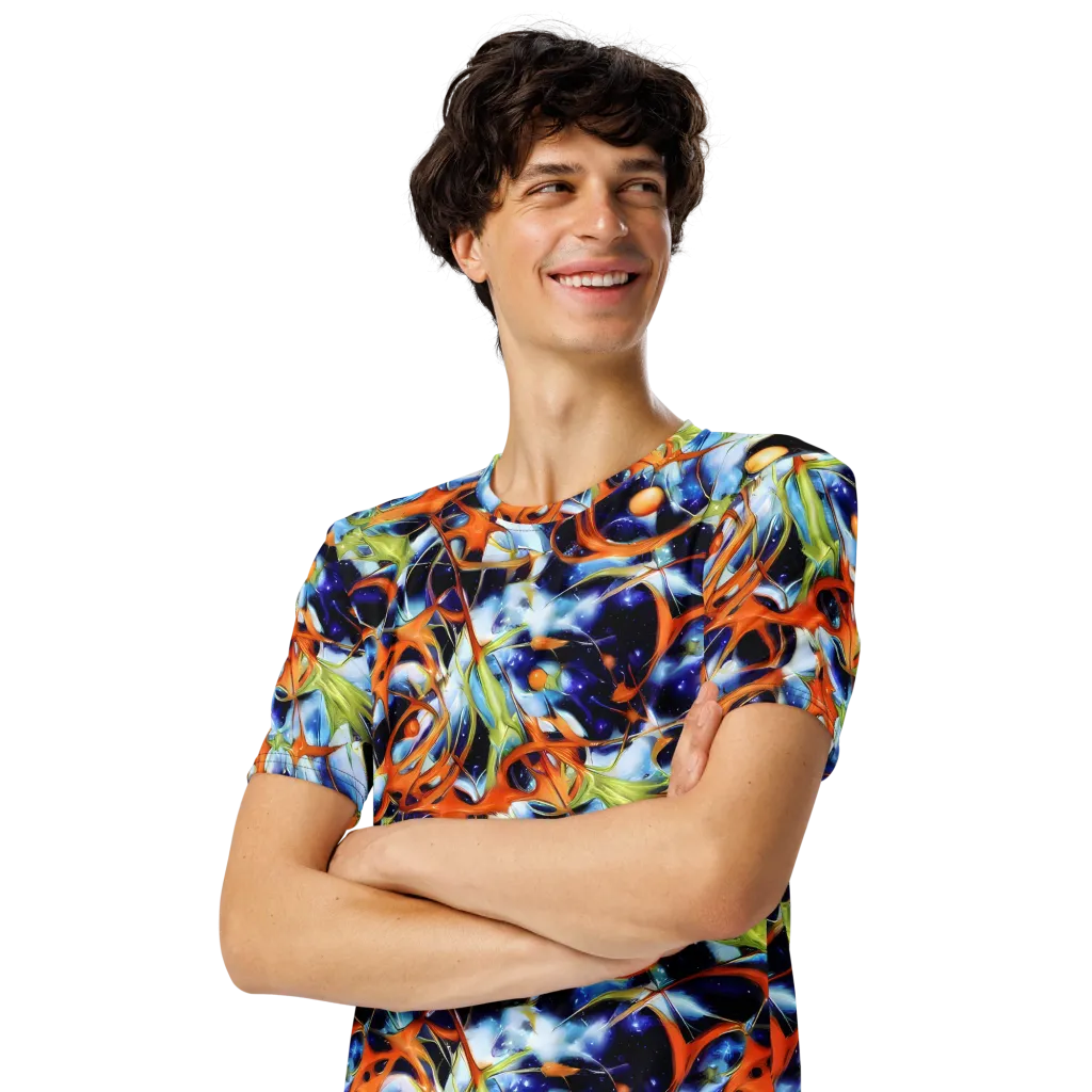 Astral Citrus on Men's Crew Neck T-Shirt — Left Front