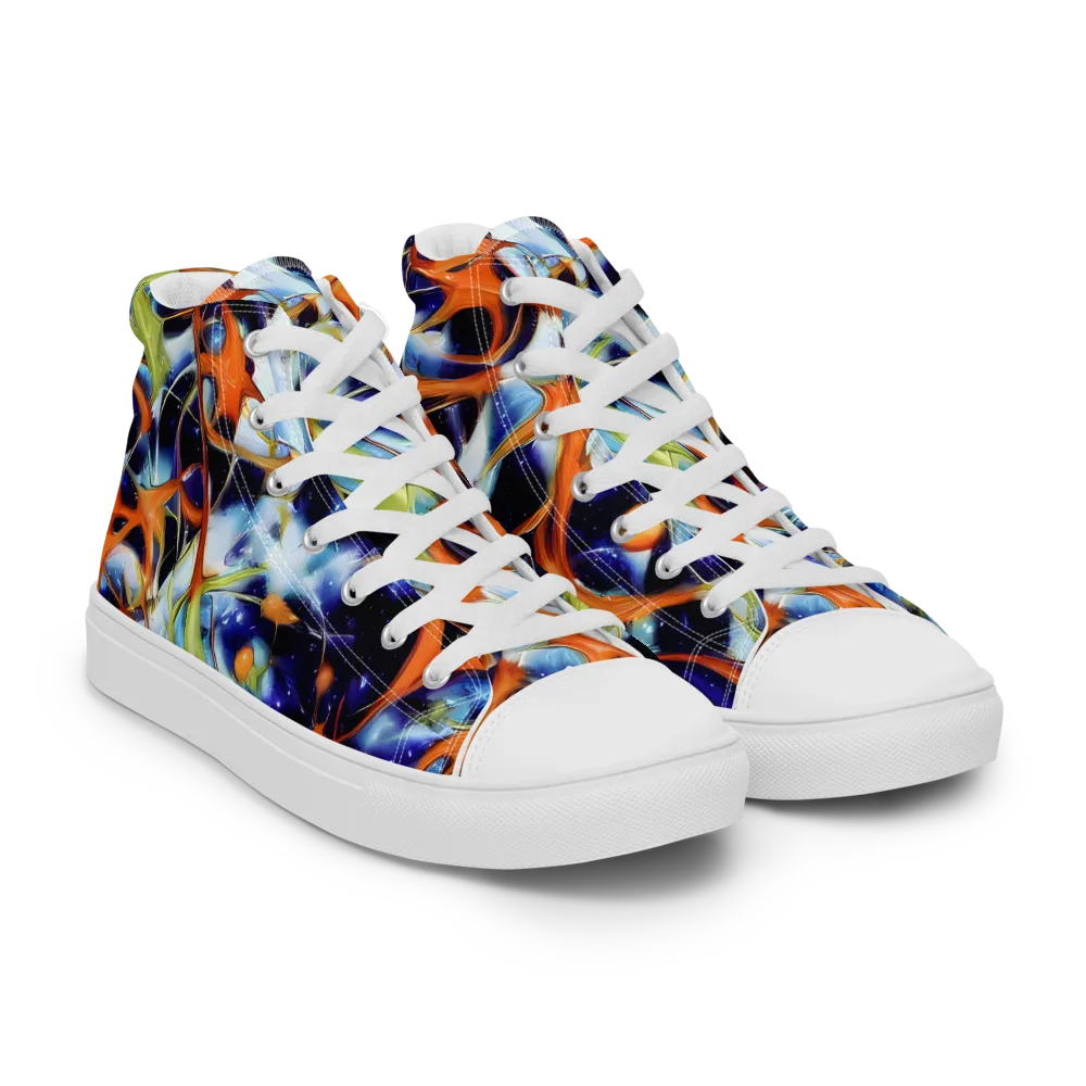 Astral Citrus on Men's High Top Canvas Shoes — Right Front