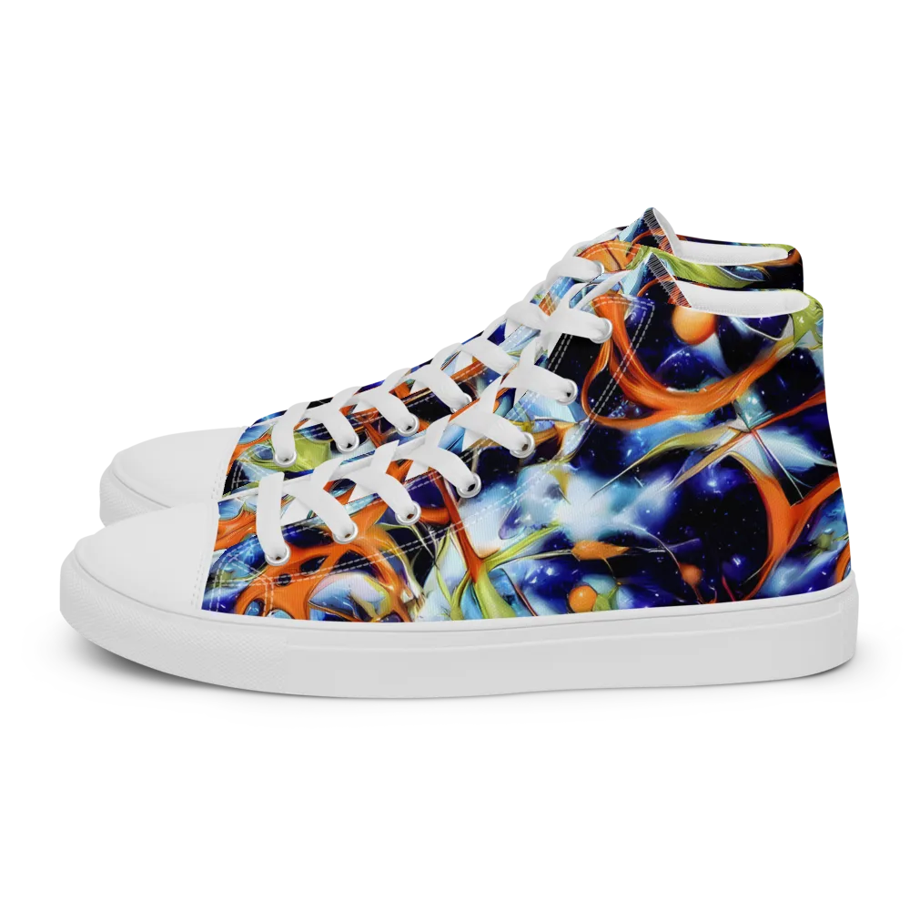 Astral Citrus on Men's High Top Canvas Shoes — Left