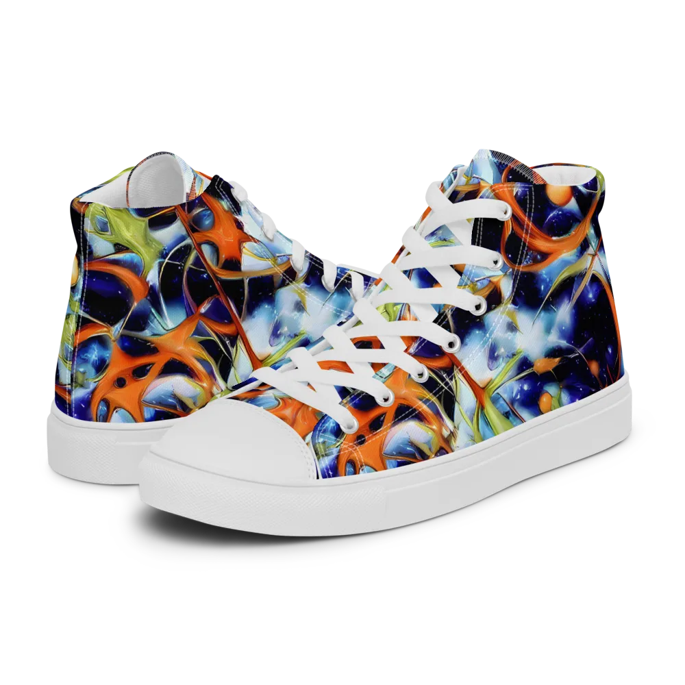 Astral Citrus on Men's High Top Canvas Shoes — Left
