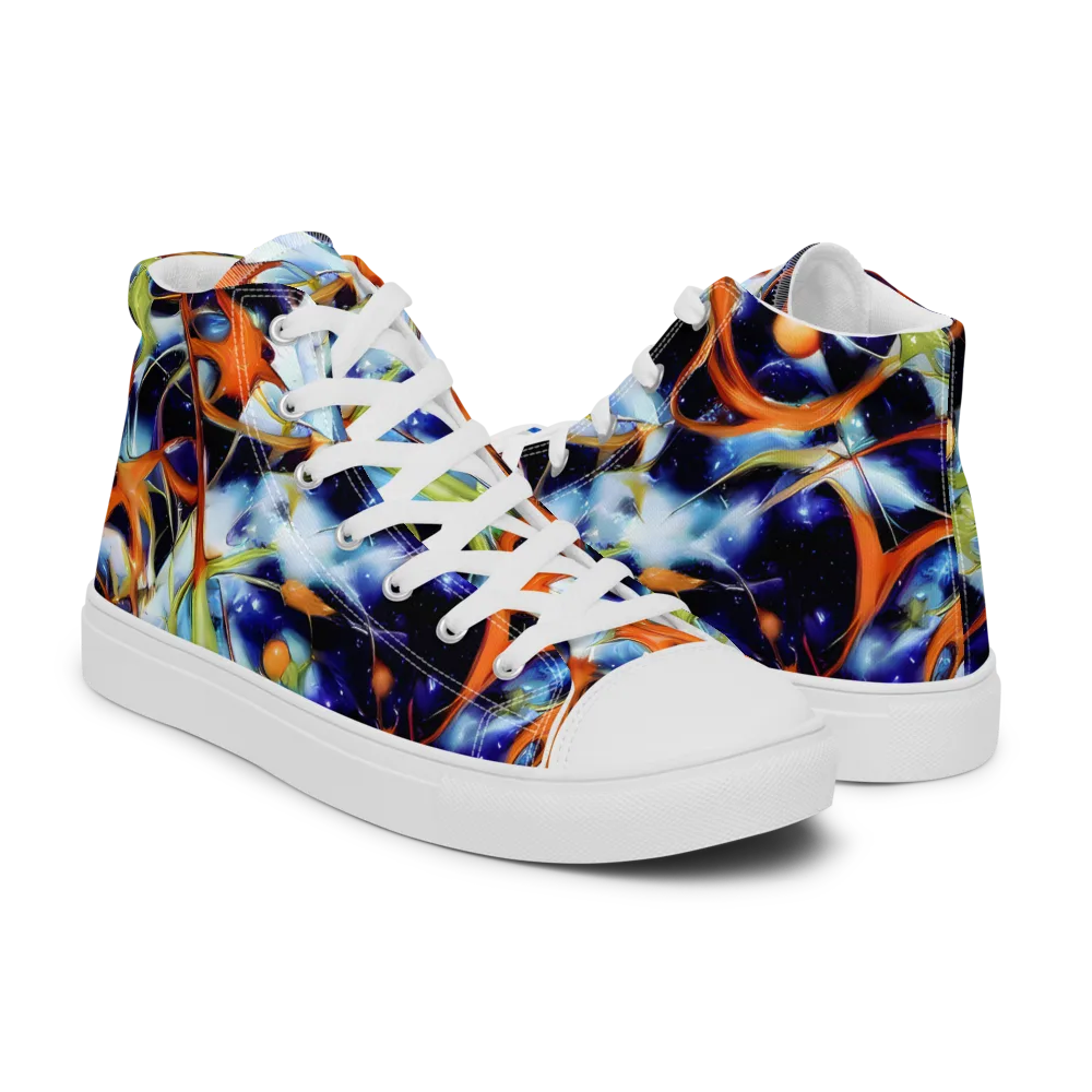 Astral Citrus on Men's High Top Canvas Shoes — Right