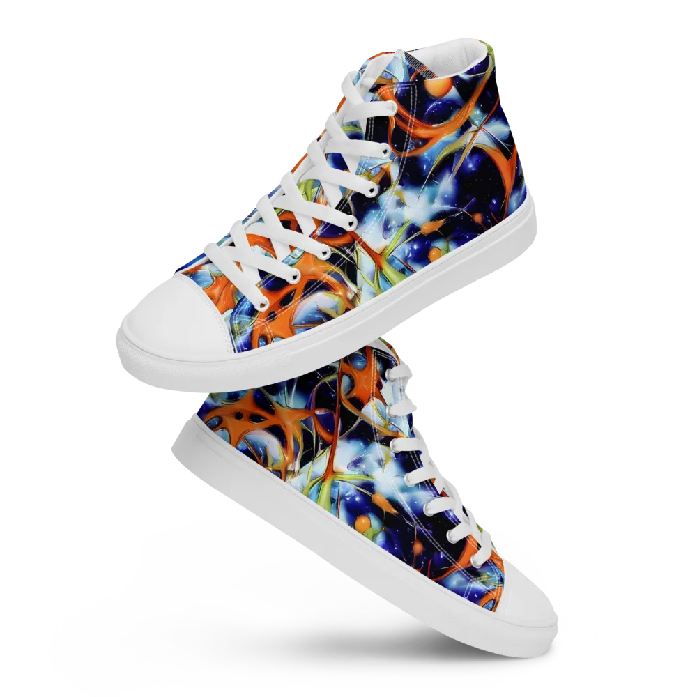 Astral Citrus on Men's High Top Canvas Shoes — Front