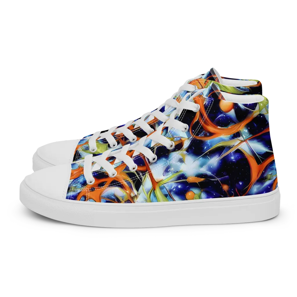 Astral Citrus on Women's High Top Canvas Shoes — Left