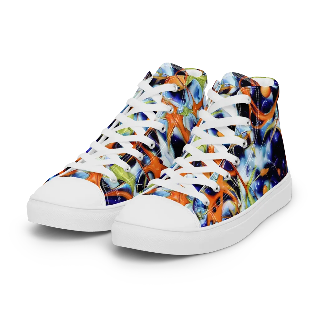 Astral Citrus on Women's High Top Canvas Shoes — Left Front