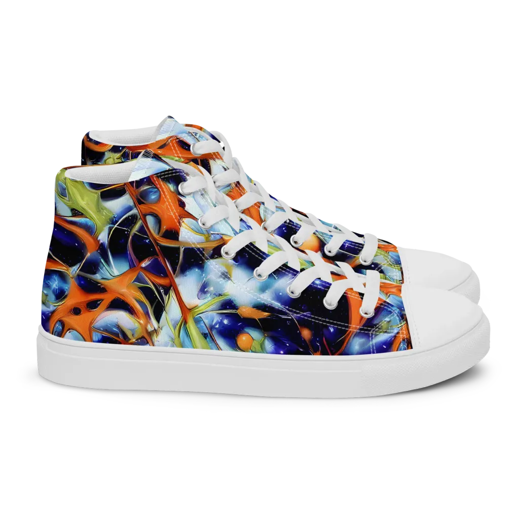 Astral Citrus on Women's High Top Canvas Shoes — Right