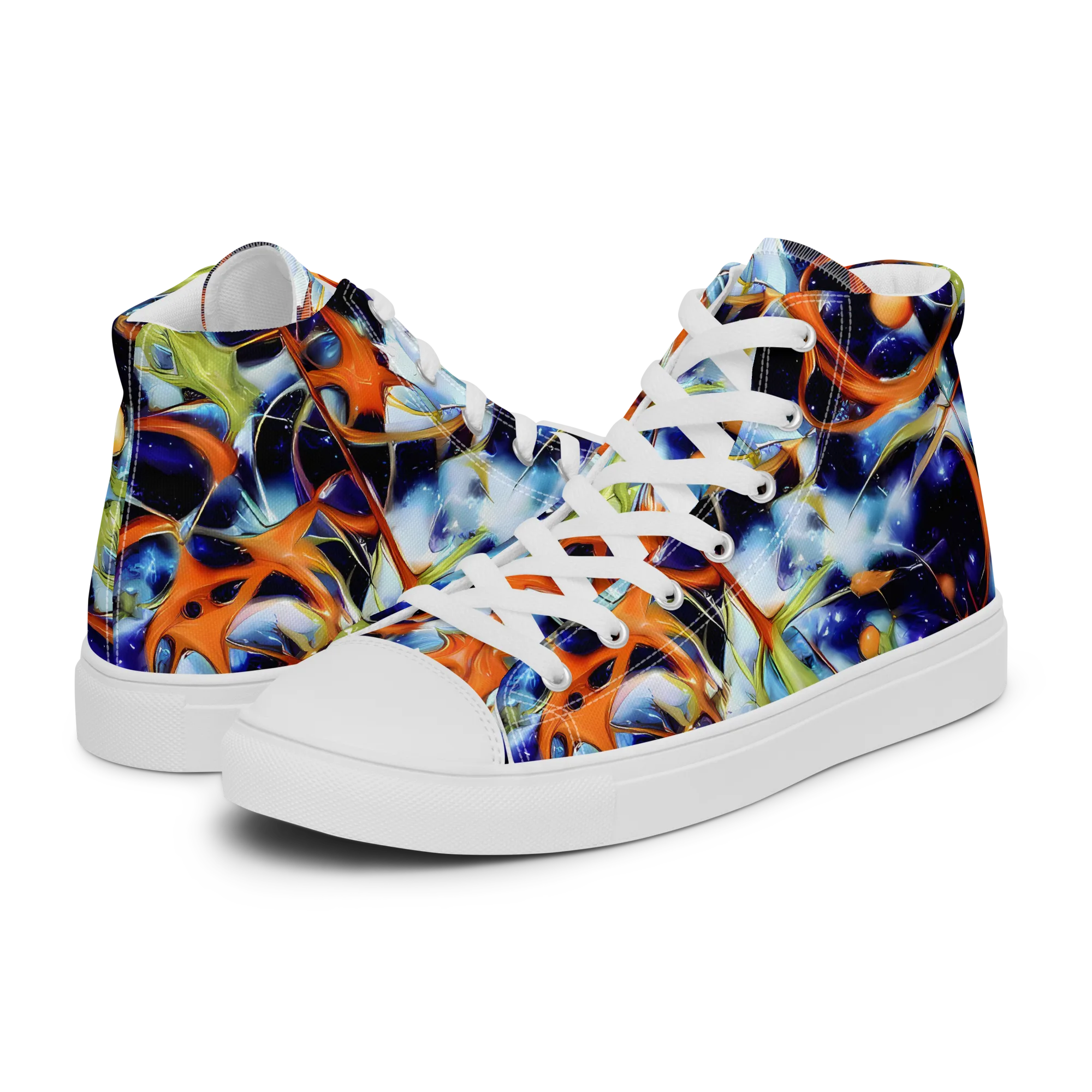 Astral Citrus on Women's High Top Canvas Shoes — Left