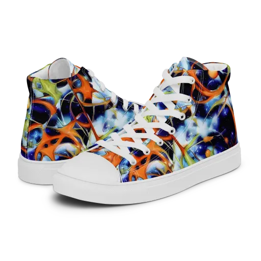 Astral Citrus on a Women's High Top Canvas Shoes