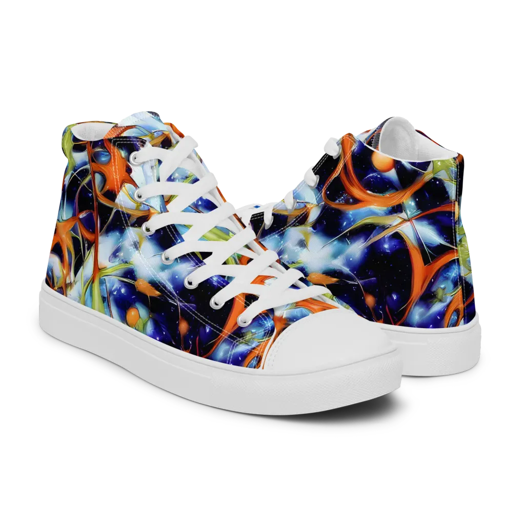 Astral Citrus on Women's High Top Canvas Shoes — Right