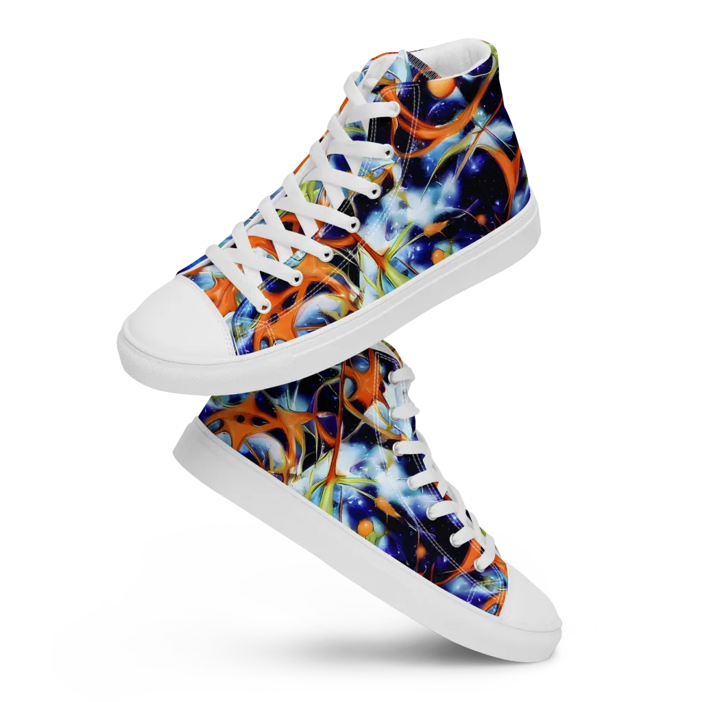 Astral Citrus on Women's High Top Canvas Shoes — Front