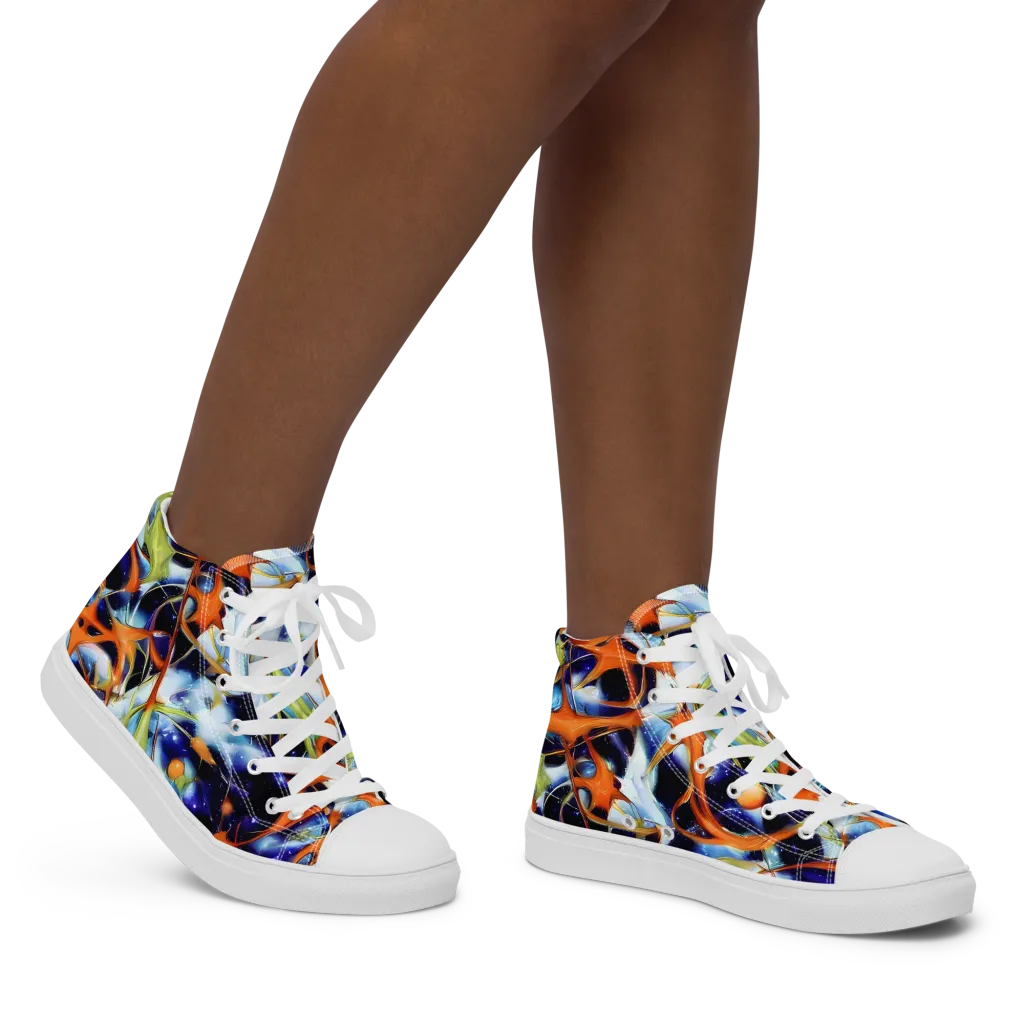 Astral Citrus on Women's High Top Canvas Shoes — Right