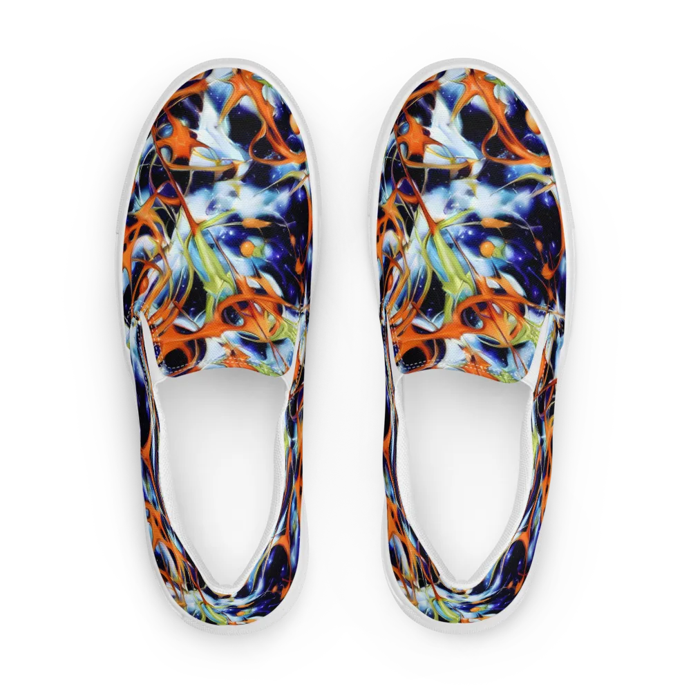 Astral Citrus on Men's Slip-On Canvas Shoes — Front