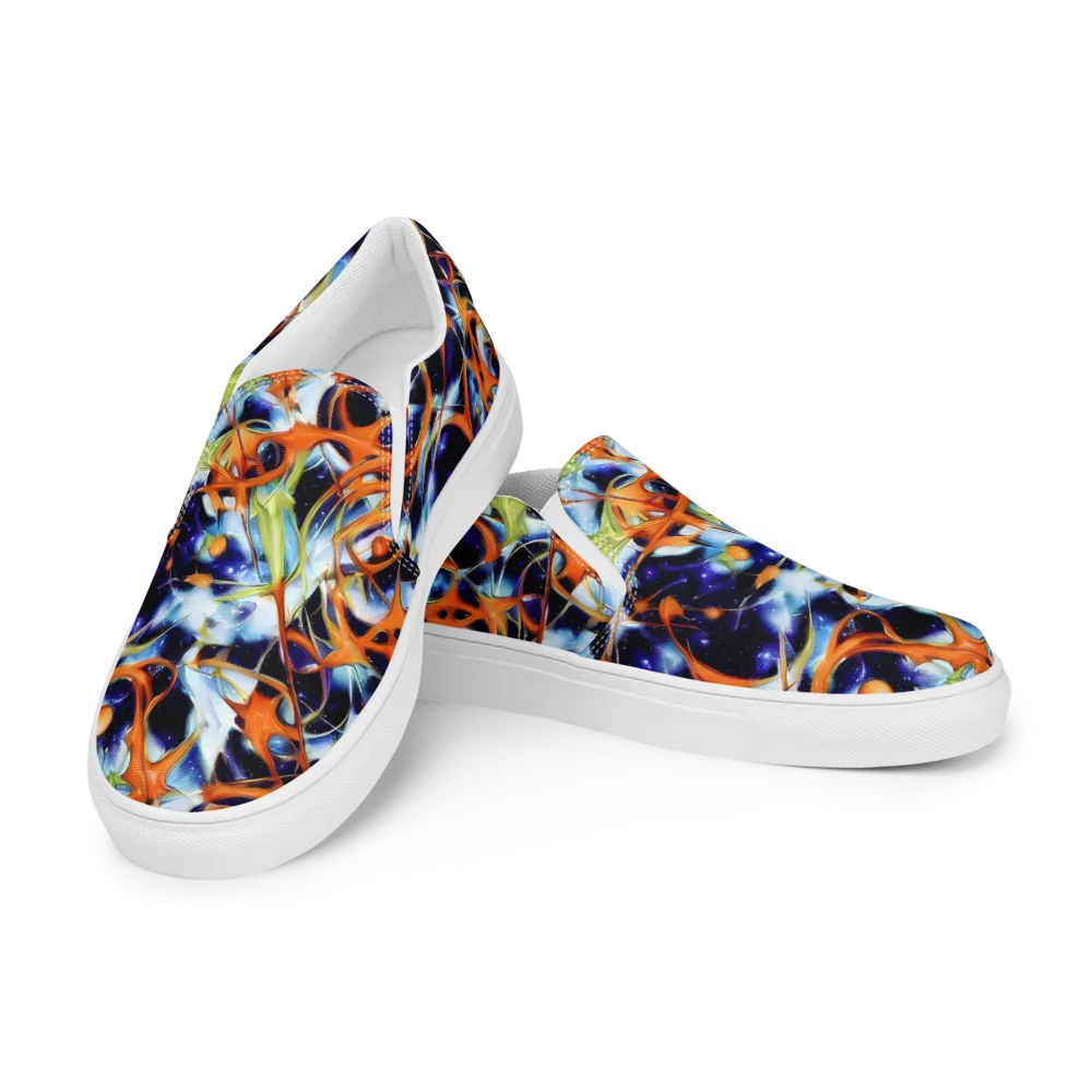 Astral Citrus on Men's Slip-On Canvas Shoes — Left Front