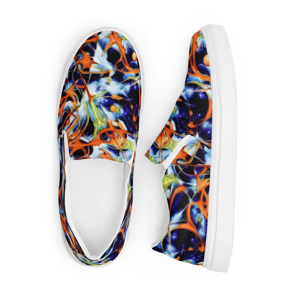 Astral Citrus on Men's Slip-On Canvas Shoes — Front