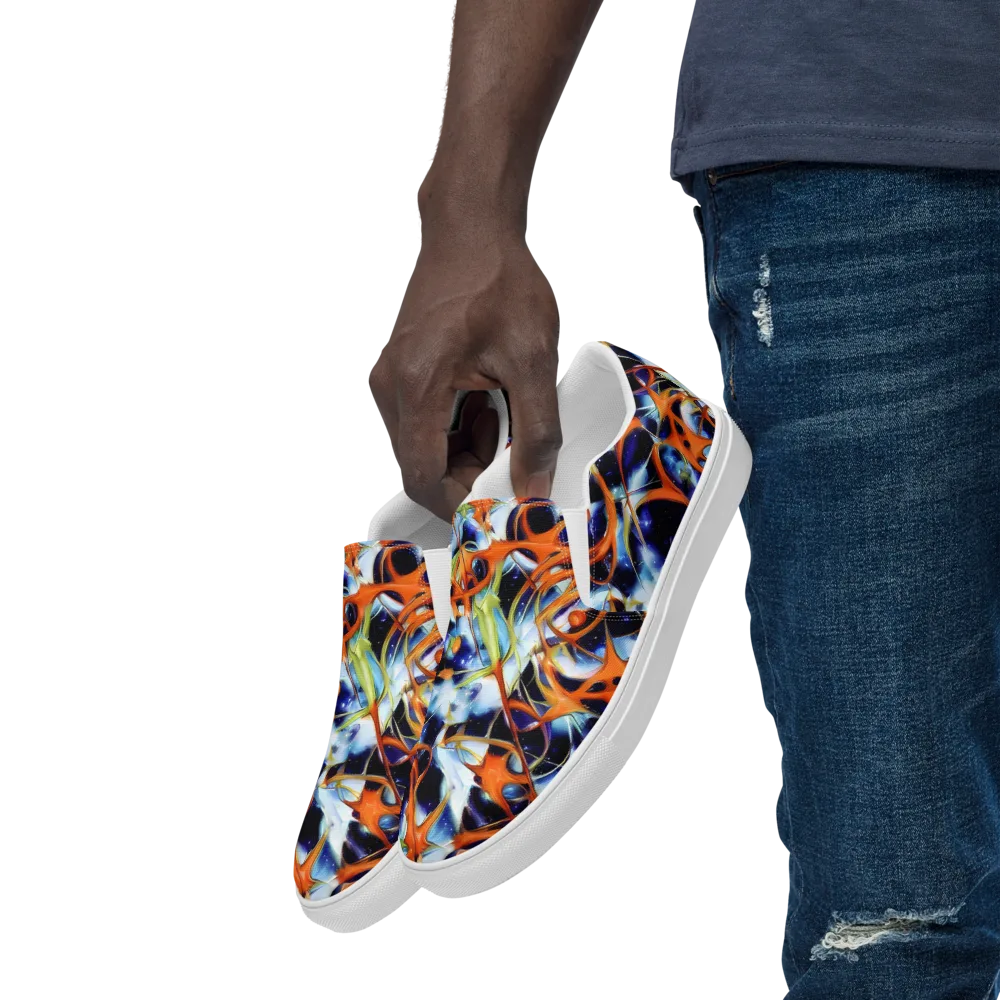 Astral Citrus on Men's Slip-On Canvas Shoes — Left Front