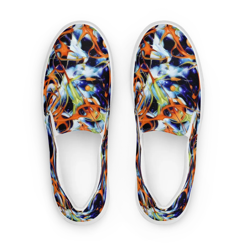 Astral Citrus on Women's Slip-On Canvas Shoes — Front