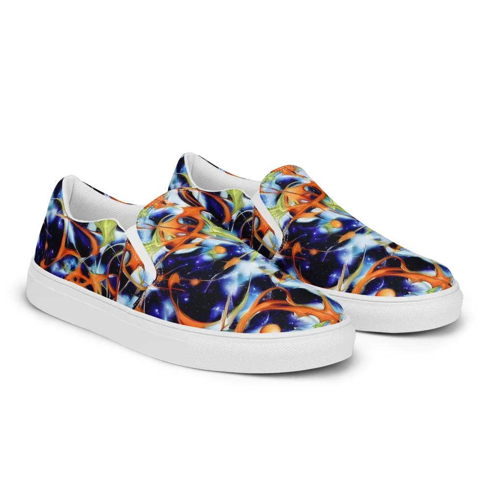 Astral Citrus on Women's Slip-On Canvas Shoes — Right Front