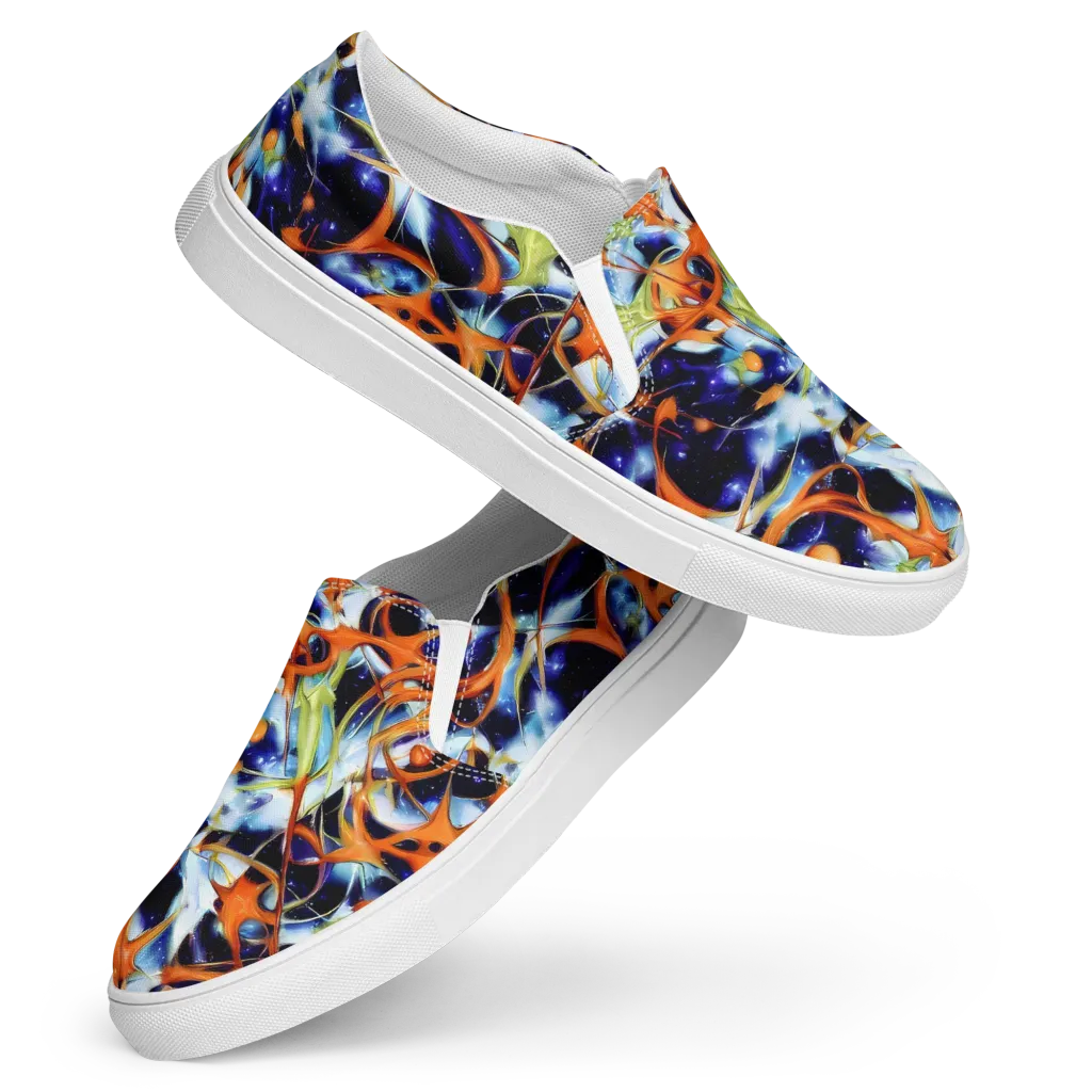 Astral Citrus on Women's Slip-On Canvas Shoes — Front