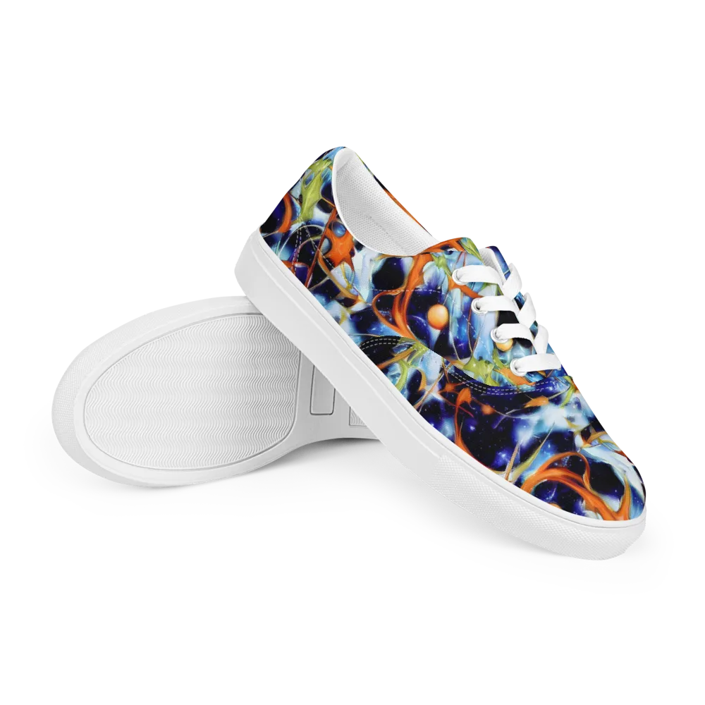 Astral Citrus on Men's Lace-Up Canvas Shoes — Right Front